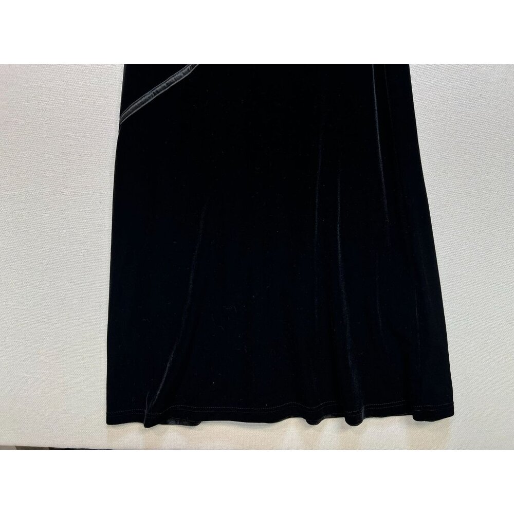 Connected Apparel Women's Holiday Velvet Formal Dress Long Sleeve Size 8 Black - Picture 7 of 12